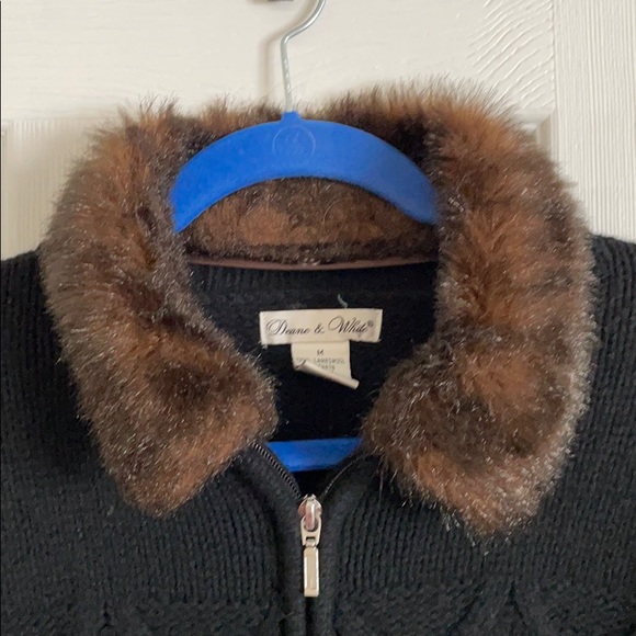 Black wool zip cardi - Picture 3 of 7